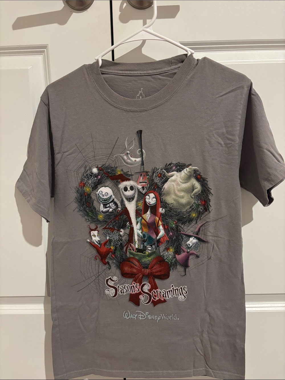The Nightmare Before Christmas Holiday Graphic Tee - Gray